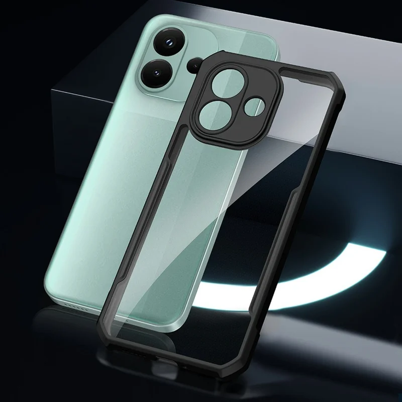 XUNDD For Xiaomi Redmi Note 17 4G Case Dropproof TPU + Acrylic Clear Back Phone Cover - Black