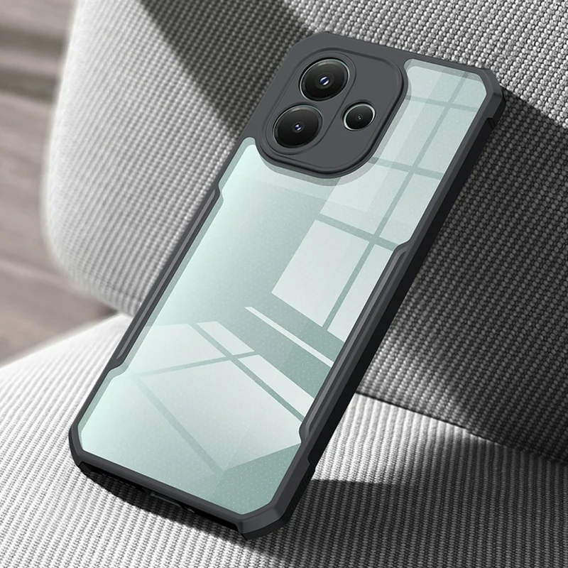 XUNDD For Xiaomi Redmi Note 17 4G Case Dropproof TPU + Acrylic Clear Back Phone Cover - Black