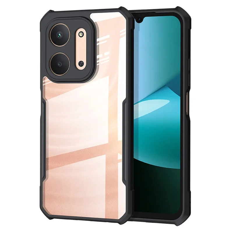 XUNDD For Xiaomi Redmi 17C 4G Case Dropproof TPU + Acrylic Clear Back Phone Cover - Black