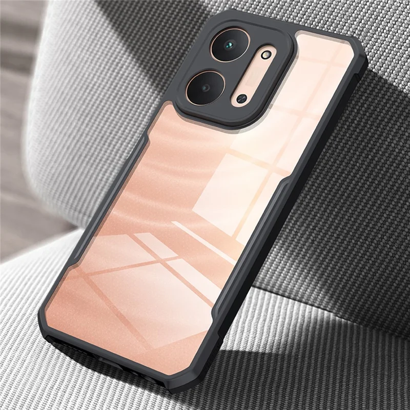 XUNDD For Xiaomi Redmi 17C 4G Case Dropproof TPU + Acrylic Clear Back Phone Cover - Black