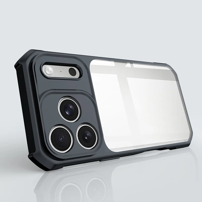 XUNDD For iPhone 18 Pro Max / 17 Pro Max Case Dropproof TPU + Acrylic Clear Back Phone Cover - Black - 2