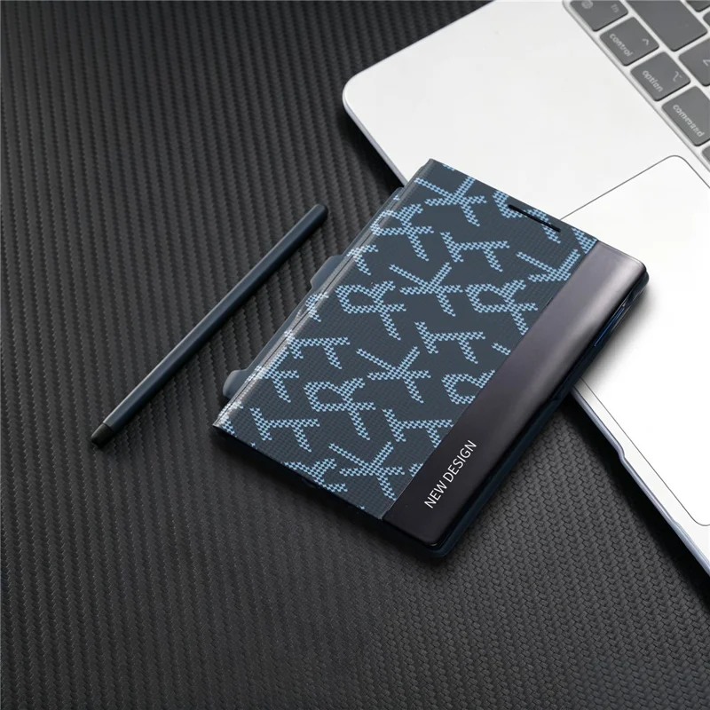 For Samsung Galaxy Z Fold8 Case Geometric Pixel Pattern Kickstand Foldable PC Phone Cover with Stylus - Blue