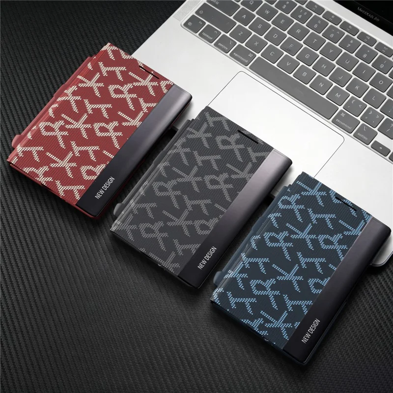 For Samsung Galaxy Z Fold8 Case Geometric Pixel Pattern Kickstand Foldable PC Phone Cover with Stylus - Blue