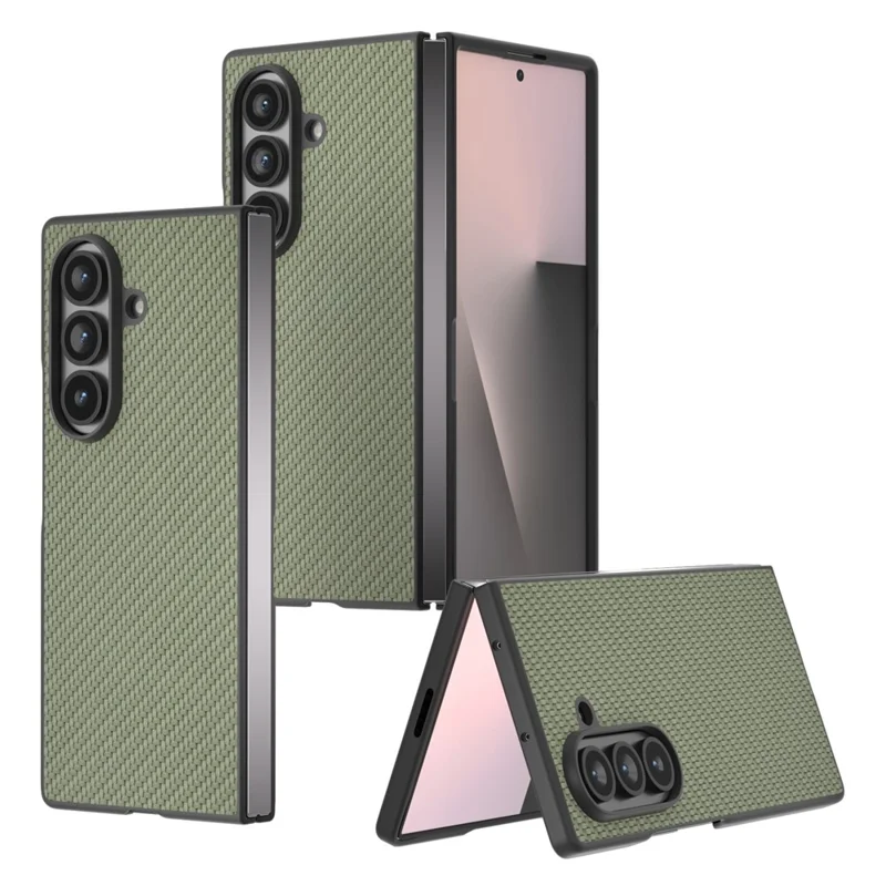 For Samsung Galaxy Z Fold8 Ultra Case Carbon Fiber Texture PU + PC Phone Cover - Green