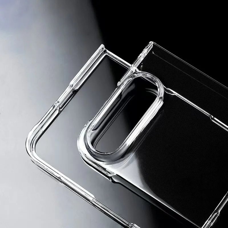 غطاء لهاتف iPhone Fold رفيع من مادة البولي كربونات مقاوم للصدمات - شفاف