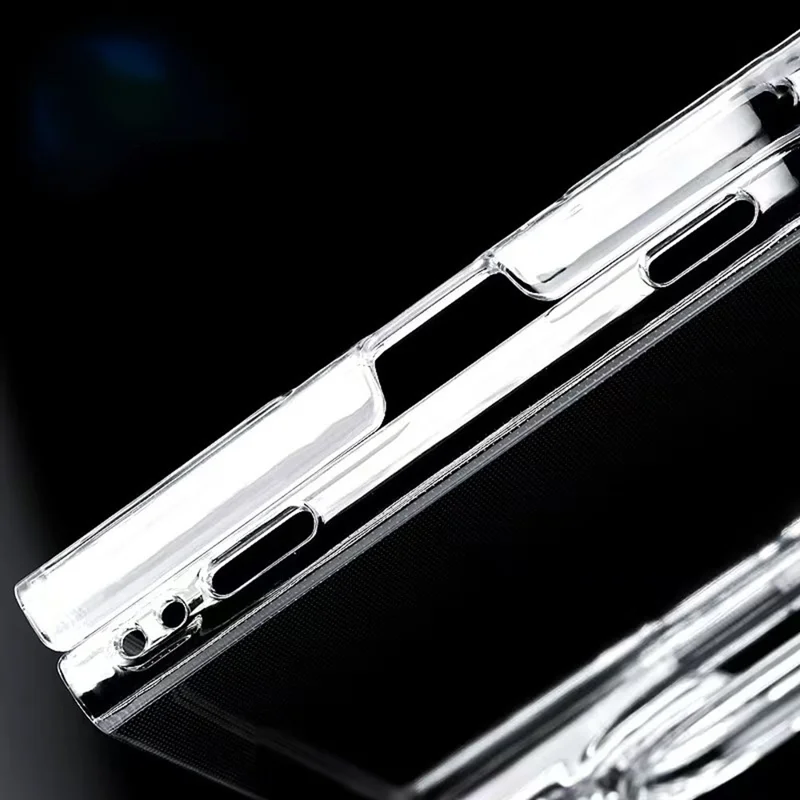 غطاء لهاتف iPhone Fold رفيع من مادة البولي كربونات مقاوم للصدمات - شفاف