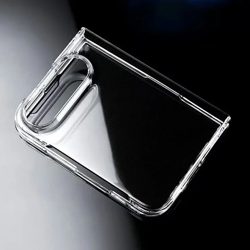 غطاء لهاتف iPhone Fold رفيع من مادة البولي كربونات مقاوم للصدمات - شفاف