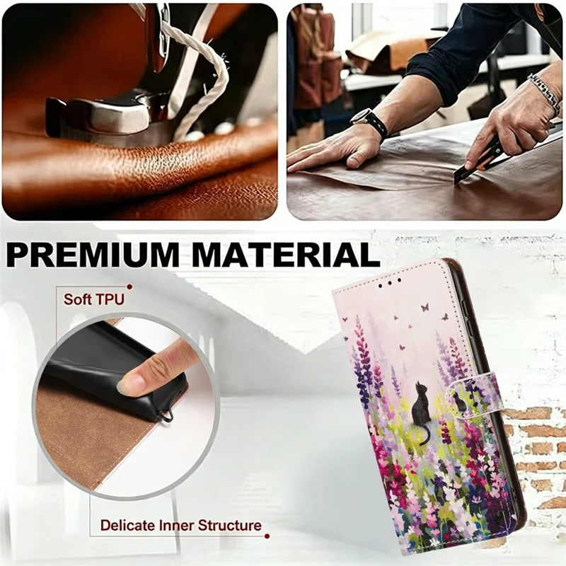 For Samsung Galaxy S26+ Case Pattern Printed Wallet Flip Stand PU Leather Phone Cover with Wrist Strap - Colorful Cat
