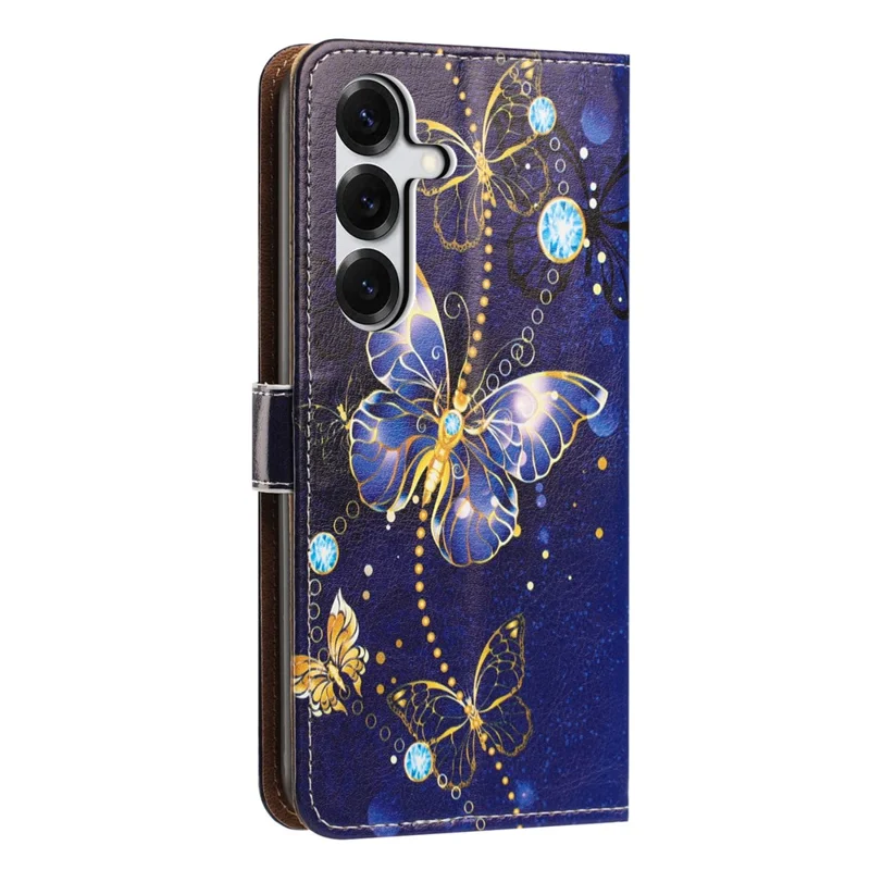 For Samsung Galaxy A35 5G Case Pattern Printed Wallet Flip Stand PU Leather Phone Cover with Wrist Strap - Big Butterfly