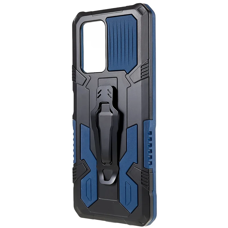 For Infinix Note 10 Pro Belt Clip Kickstand Phone Case Cover Hard PC Soft TPU Rugged Cover - Blue