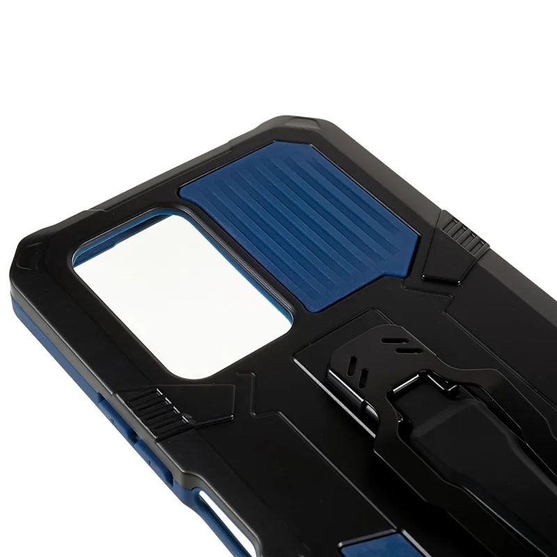 For Infinix Note 10 Pro Belt Clip Kickstand Phone Case Cover Hard PC Soft TPU Rugged Cover - Blue