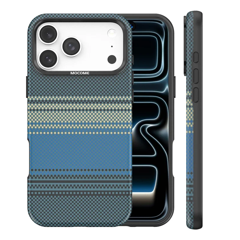 For iPhone 18 Pro Max Magnetisk Case Gradient Regnbue Læderbelagt TPU + PC Hybrid Stødfast Dæksel - Safir