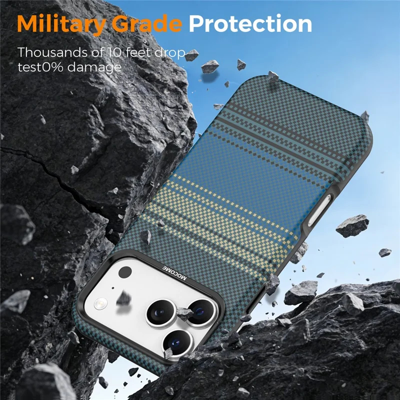 For iPhone 18 Pro Max Magnetisk Case Gradient Regnbue Læderbelagt TPU + PC Hybrid Stødfast Dæksel - Safir
