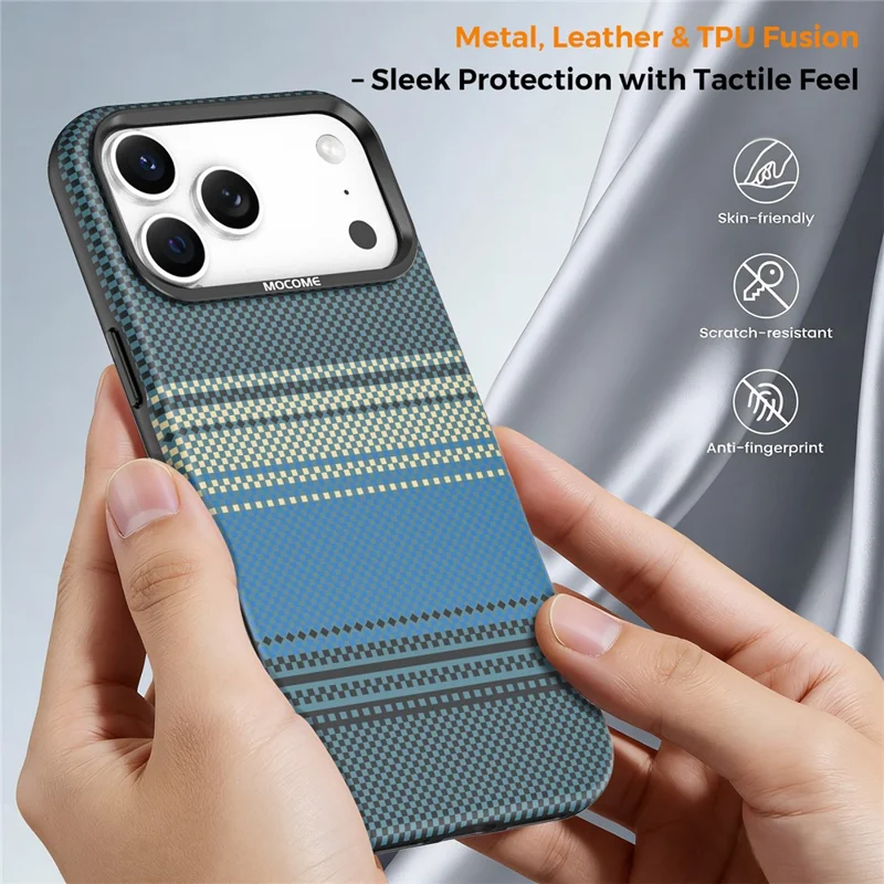 For iPhone 18 Pro Max Magnetisk Case Gradient Regnbue Læderbelagt TPU + PC Hybrid Stødfast Dæksel - Safir