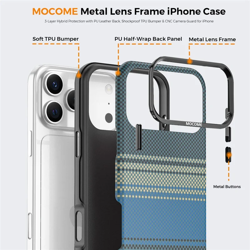 For iPhone 18 Pro Max Magnetisk Case Gradient Regnbue Læderbelagt TPU + PC Hybrid Stødfast Dæksel - Safir
