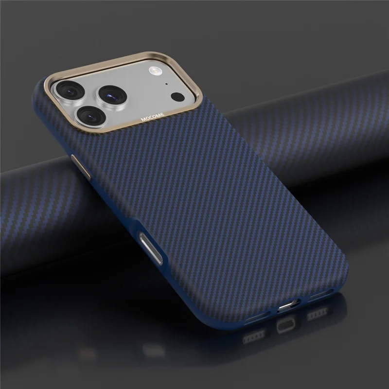 For iPhone 18 Pro Max Case Compatible with MagSafe Carbon Fiber Texture Shockproof Leather TPU PC Protective Cover - Sapphire