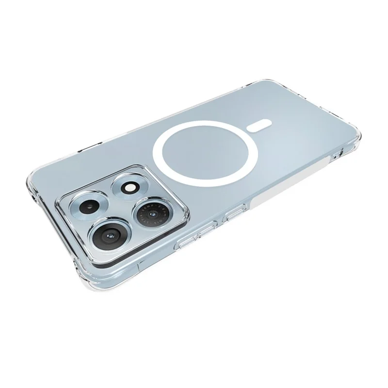 For Motorola Edge 70 Max 5G Magnetic Case TPU Anti-drop Phone Back Cover - Transparent