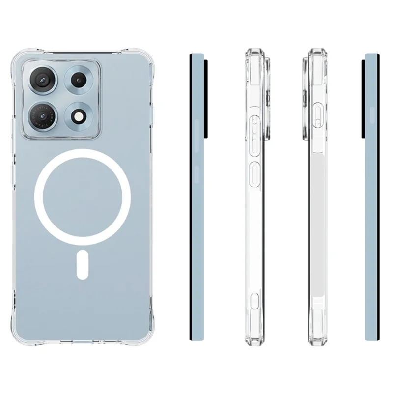 For Motorola Edge 70 Max 5G Magnetic Case TPU Anti-drop Phone Back Cover - Transparent