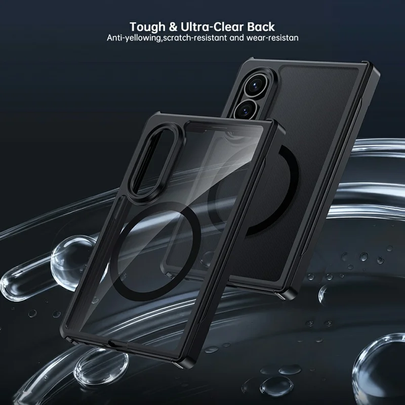 For Samsung Galaxy Z Fold8 Magnetic Case TPU + PC Folding Hinge Shockproof Phone Cover - Black