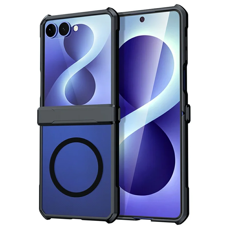 For Samsung Galaxy Z Flip8 Magnetic Case TPU + PC Folding Hinge Shockproof Phone Cover - Black