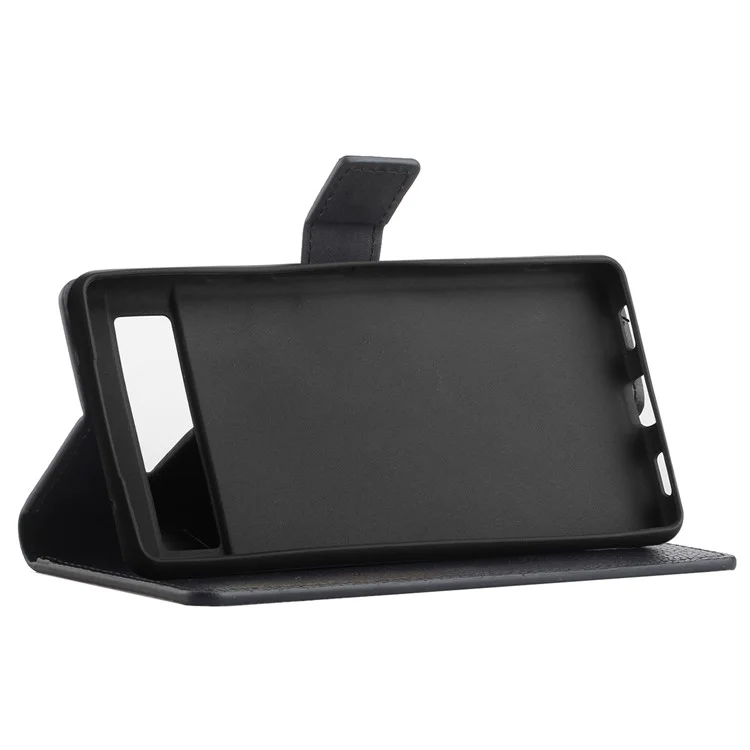 Für Google Pixel 7a Litchi Textur PU Leder Brieftasche Hülle Standfunktion Magnetic Square Clasp -handyabdeckung - Schwarz