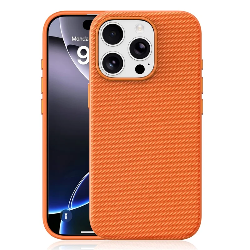 Für iPhone 16 Pro Magnetische Hülle, Technisches Gewebe Beschichtet, TPU + PC Anti-Sturz-Telefonabdeckung - Orange