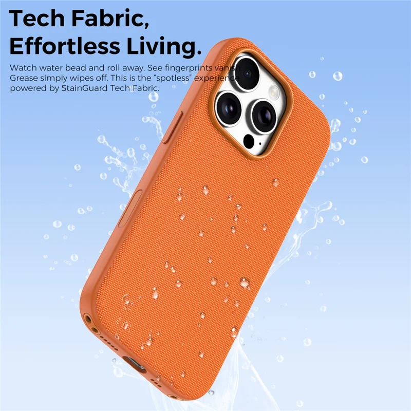 Für iPhone 16 Pro Magnetische Hülle, Technisches Gewebe Beschichtet, TPU + PC Anti-Sturz-Telefonabdeckung - Orange