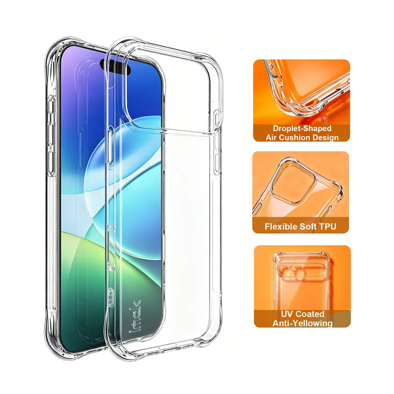 IMAK for iPhone 18 Pro / 17 Pro Case TPU Phone Cover Airbag Shockproof Protection - Transparent - 2