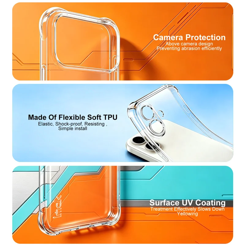 IMAK for iPhone 18 Pro / 17 Pro Case TPU Phone Cover Airbag Shockproof Protection - Transparent - 8