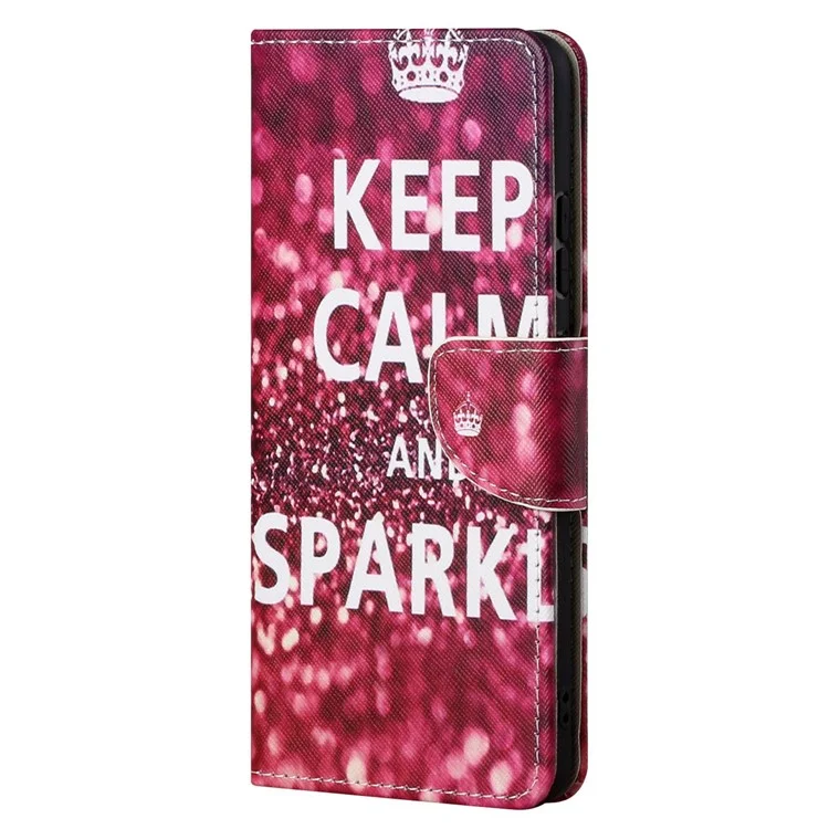 Per Google Pixel 7a Cross Texture PU Leather Telephone Teleful Wardhet Worket Worket Flip Flip Folio Cover - Mantieni la Calma e Brillante