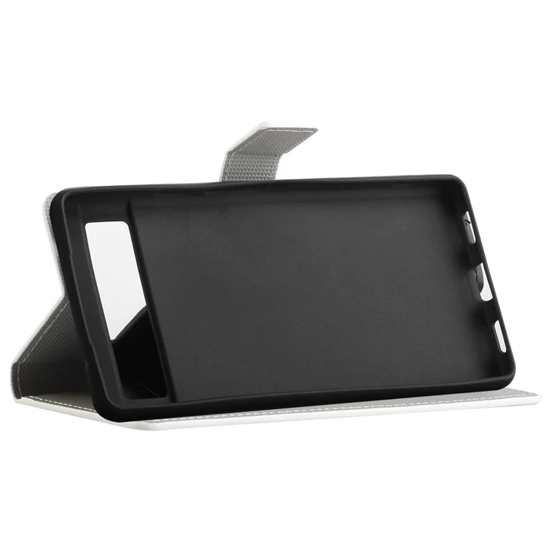 For Google Pixel 7a Pattern Printing PU Leather Wallet Cover Stand Magnetic Closure Protective Phone Case - Blue Butterfly