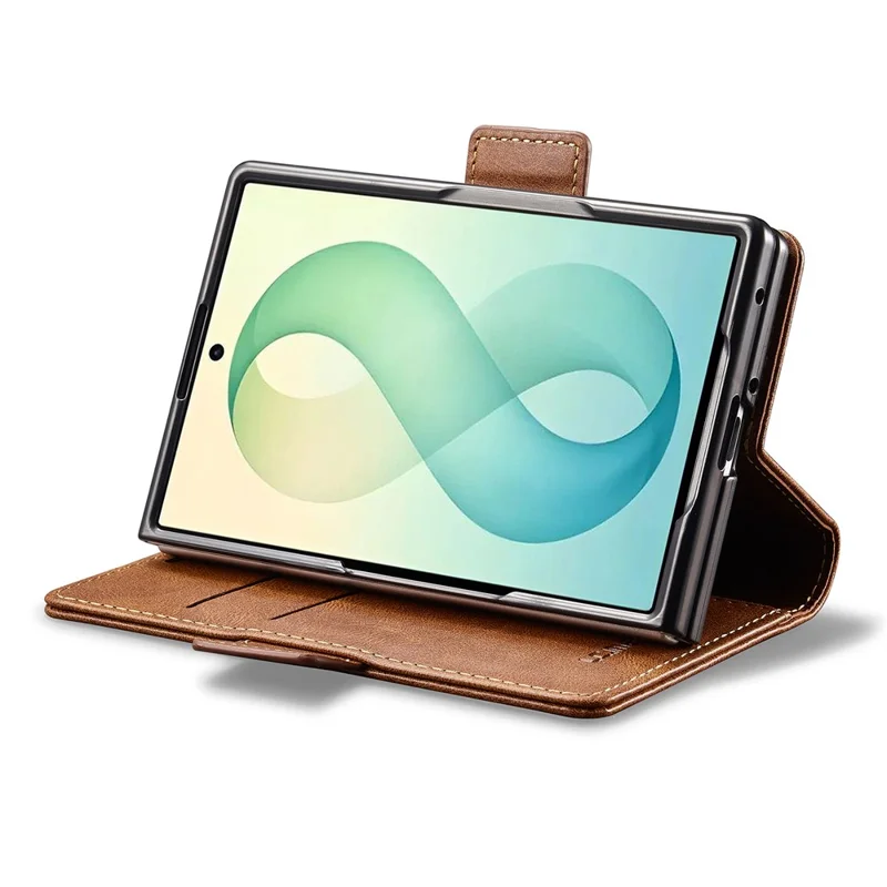 LC.IMEEKE For Samsung Galaxy Z Fold8 Leather Case RFID Blocking Card Slots Phone Cover - Brown