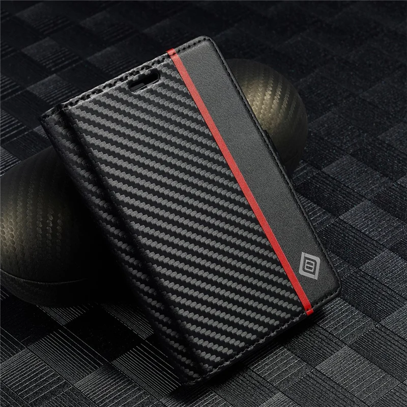 LC.IMEEKE Wallet Case for Samsung Galaxy Z Fold8 Carbon Fiber Texture Leather Phone Cover - Vertical Stripe