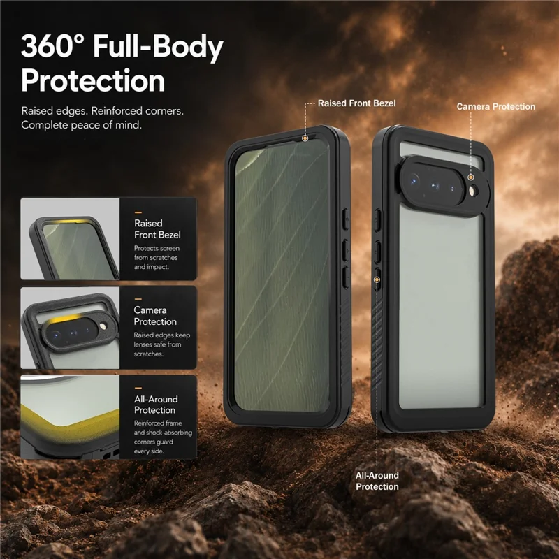 REDPEPPER FS Series For Google Pixel 11 Waterproof Case IP68 Shockproof Phone Cover - Black