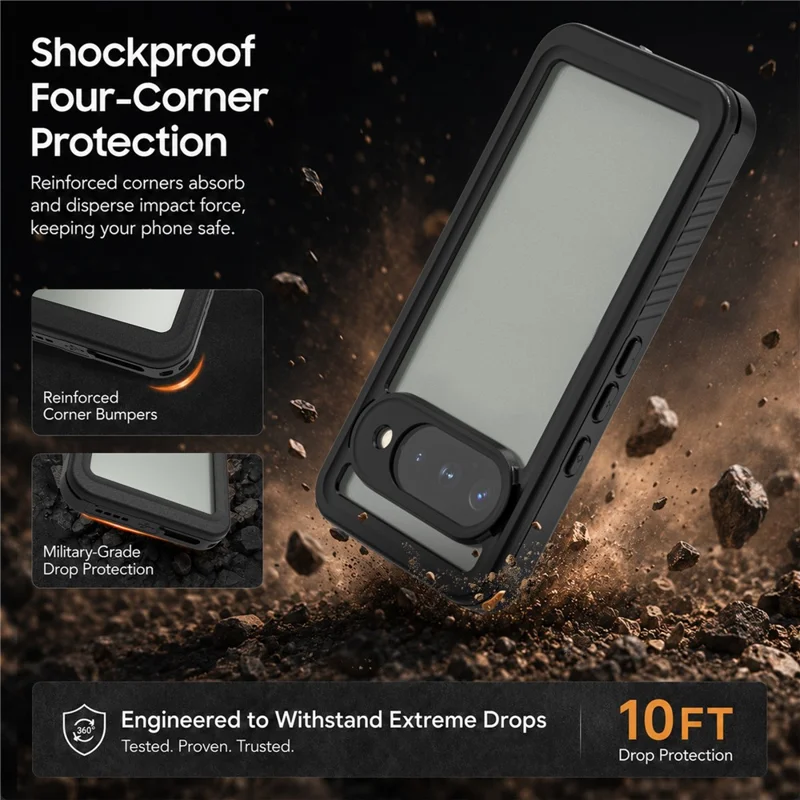 REDPEPPER FS Series For Google Pixel 11 Waterproof Case IP68 Shockproof Phone Cover - Black