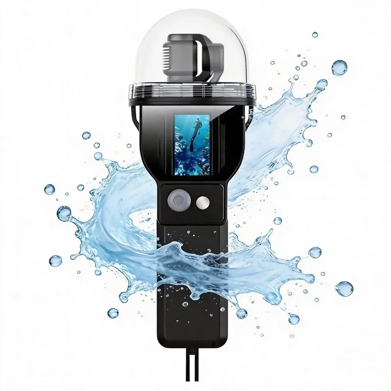 For DJI Osmo Pocket 3 Waterproof Case 30m Depth Underwater Joystick Control HD Clear Shooting Cover - Black