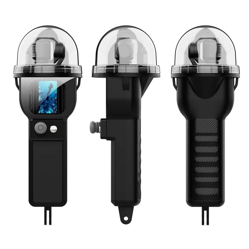 For DJI Osmo Pocket 3 Waterproof Case 30m Depth Underwater Joystick Control HD Clear Shooting Cover - Black