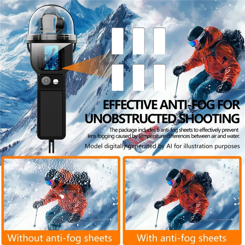 For DJI Osmo Pocket 3 Waterproof Case 30m Depth Underwater Joystick Control HD Clear Shooting Cover - Black