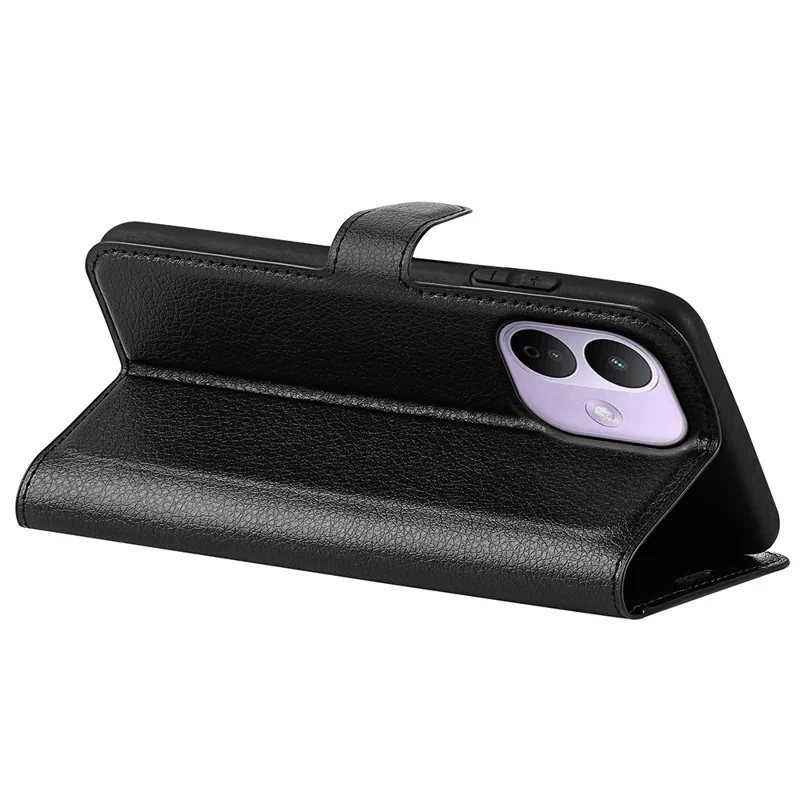 For Xiaomi Redmi Note 17 Pro Max 5G / Note 17 Pro+ 5G Case Wallet Stand Litchi Texture Shockproof Leather Phone Cover - Black