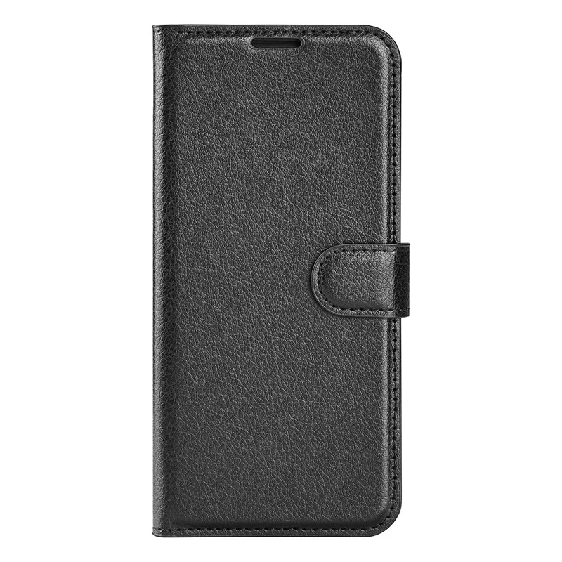 Étui pour Xiaomi Poco C95 Pro, étui portefeuille avec support, texture en cuir de type litchi, housse de protection antichoc en cuir - Noir