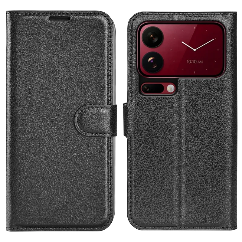 Til Xiaomi 18 Pro Max Skånløsning Med Wallet Ståplads Løgstruktur Stødfast Læder Telefonbeskyttelse - Sort