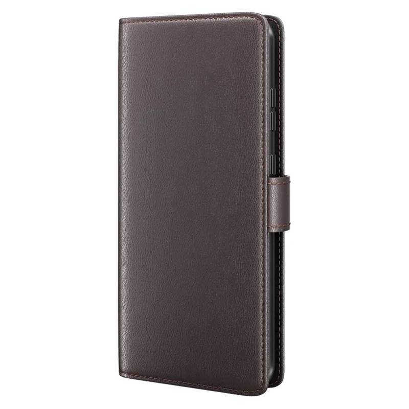 For Xiaomi 18 Pro Max Case Genuine Split Leather Phone Cover with Wallet Stand - Brown