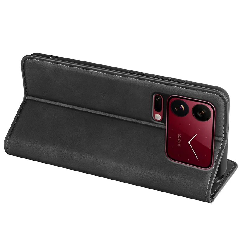For Xiaomi 18 Pro Max Case Skin Touch Leather Wallet Phone Cover - Black