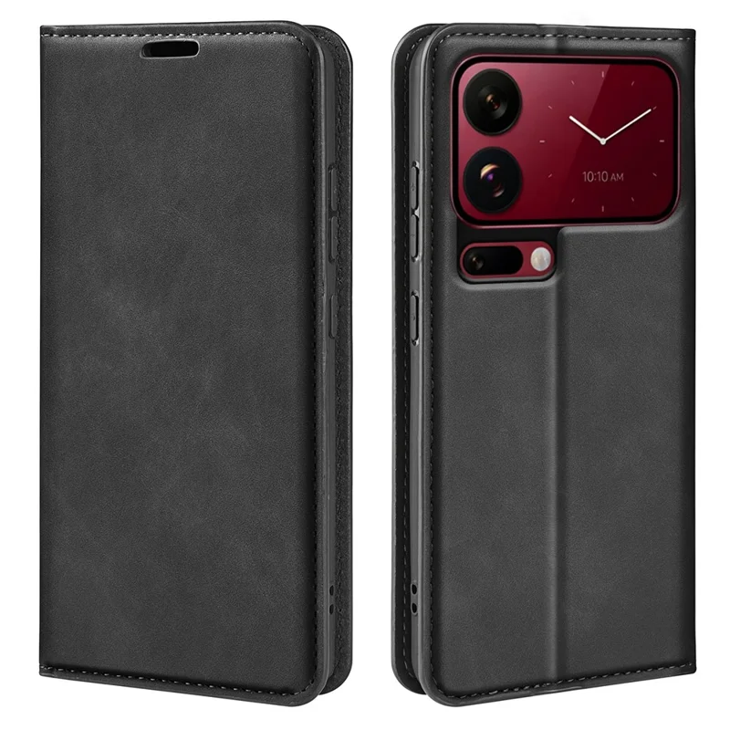 For Xiaomi 18 Pro Case Skin Touch Leather Wallet Phone Cover - Black
