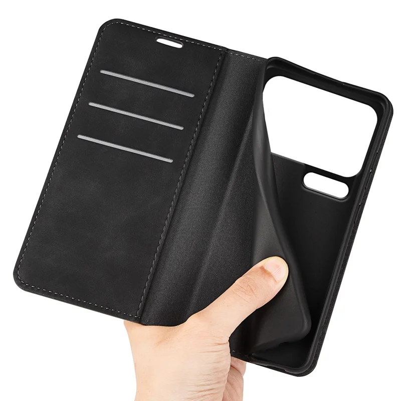 For Xiaomi 18 Pro Case Skin Touch Leather Wallet Phone Cover - Black