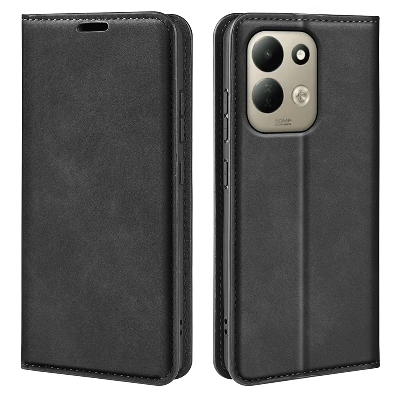 For Xiaomi Poco C95 Pro Case Skin Touch Leather Wallet Phone Cover - Black