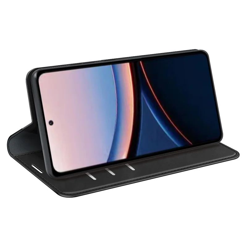 For Xiaomi Poco C95 Pro Case Skin Touch Leather Wallet Phone Cover - Black