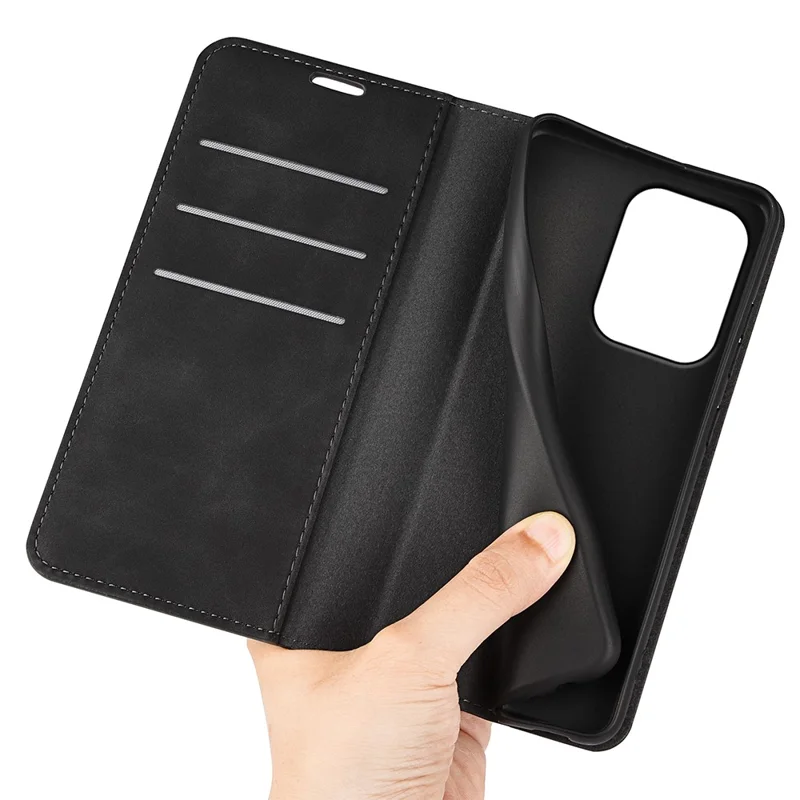 For Xiaomi Poco C95 Pro Case Skin Touch Leather Wallet Phone Cover - Black