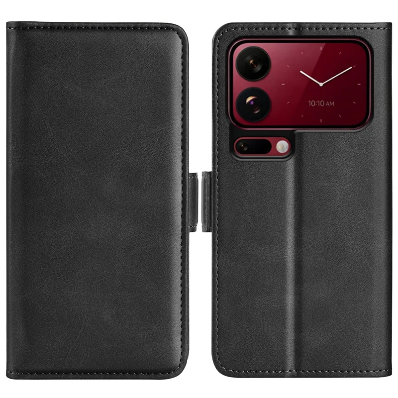 For Xiaomi 18 Pro Max Case Calf Texture Leather Wallet Phone Cover - Black