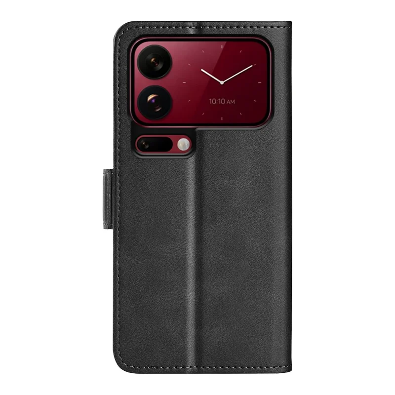 For Xiaomi 18 Pro Max Case Calf Texture Leather Wallet Phone Cover - Black